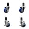 Service Caster 3'' Blue Poly Wheel Swivel 1-5/8'' Expanding Stem Caster Set 2 Brakes, 4PK SCC-EX20S314-PPUB-BLUE-2-TLB-2-158 - alternate 1